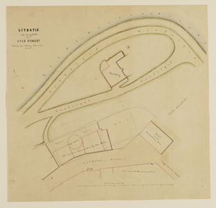 216142 Plattegrond van het bastion Sterrenburg met directe omgeving te Utrecht; met weergave van de wandelpaden op het ...